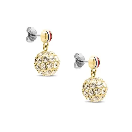 Tommy Hilfiger Holiday Beads kolczyki damskie złote kryształowe kulki 2781079