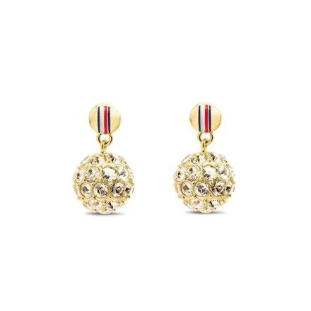 Tommy Hilfiger Holiday Beads kolczyki damskie złote kryształowe kulki 2781079