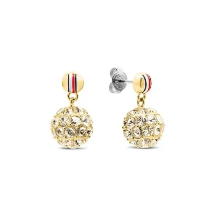 Tommy Hilfiger Holiday Beads kolczyki damskie złote kryształowe kulki 2781079