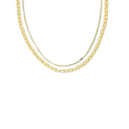 Tommy Hilfiger Layering naszyjnik damski złoty podwójny 2781081