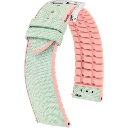 Miętowo-różowy pasek do zegarka 20 mm HIRSCH Arne 0922290141-2-20 (M)
