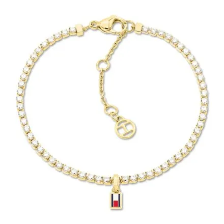 Tommy Hilfiger Tennis bransoletka damska złota z kryształkami 2781093