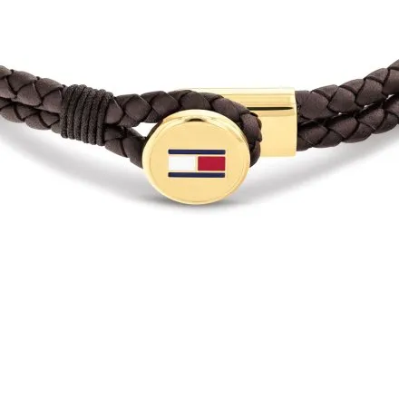 Tommy Hilfiger bransoletka męska brązowa ze złotym elementem 2790670