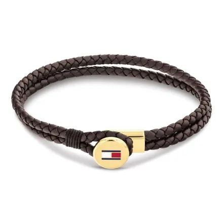 Tommy Hilfiger bransoletka męska brązowa ze złotym elementem 2790670
