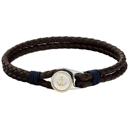 Tommy Hilfiger bransoletka męska brązowa ze srebrnym elementem 2790692