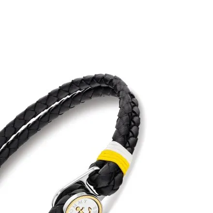 Tommy Hilfiger bransoletka męska czarna z biało-żółtym akcentem 2790695