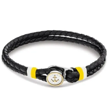 Tommy Hilfiger bransoletka męska czarna z biało-żółtym akcentem 2790695