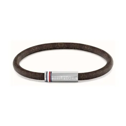 Tommy Hilfiger bransoletka męska brązowa ze srebrnym zapięciem 2790703
