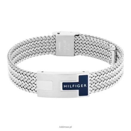 Tommy Hilfiger bransoletka męska srebrna z granatowym akcentem 2790705