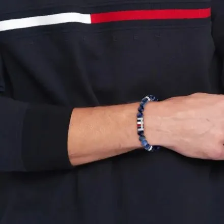 Tommy Hilfiger bransoletka męska niebieskie koraliki Sodalit 2790711