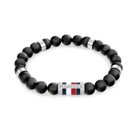 Tommy Hilfiger bransoletka męska czarne koraliki Onyks 2790712