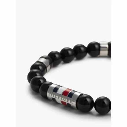 Tommy Hilfiger bransoletka męska czarne koraliki Onyks 2790712
