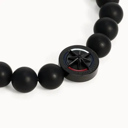 Tommy Hilfiger Compass bransoletka męska czarne koraliki 2790724