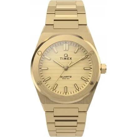 Timex Q Marbella TW2Y82000 damski zegarek na złotej bransolecie