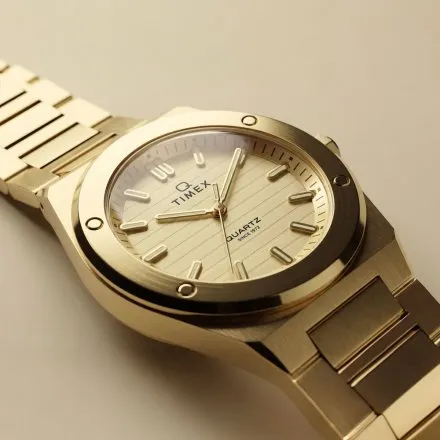 Timex Q Marbella TW2Y82000 damski zegarek na złotej bransolecie
