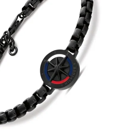 Tommy Hilfiger Compass bransoletka męska czarna 2790728