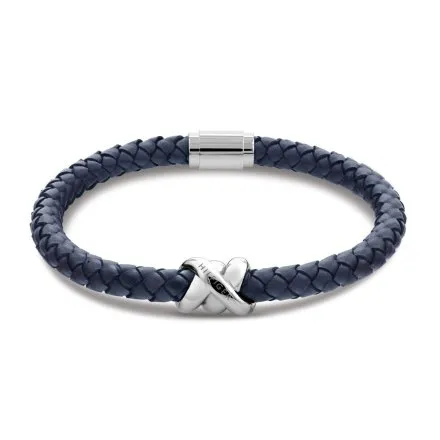 Tommy Hilfiger bransoletka męska granatowa ze srebrnym zapięciem 2790736