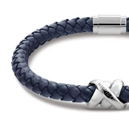 Tommy Hilfiger bransoletka męska granatowa ze srebrnym zapięciem 2790736