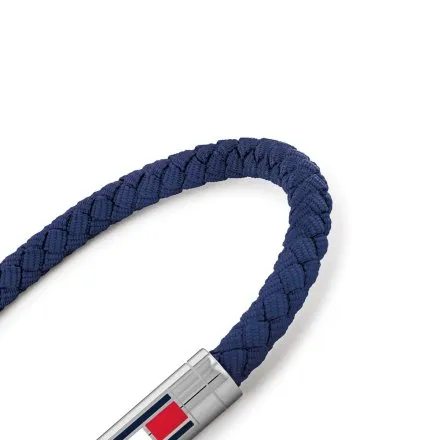 Tommy Hilfiger bransoletka męska granatowa skórzana pleciona 2790740