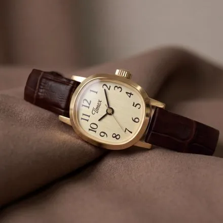 Timex Cavatina Mini TW2Y87700 damski zegarek ze złotą tarczą