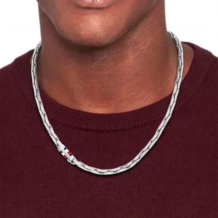 Tommy Hilfiger naszyjnik męski srebrny magnetyczna klamra 2790745