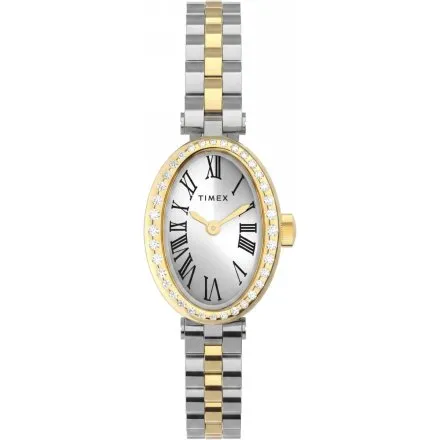 Timex Cavatina TW2Y90200 damski zegarek na srebrno-złotej bransolecie