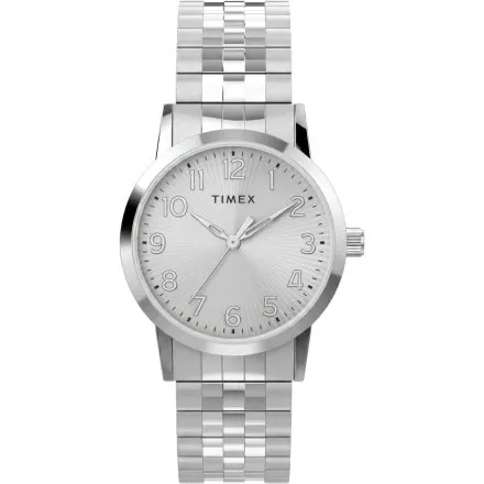 Timex Main Street TW2Y92500 damski zegarek na srebrnej rozciąganej bransolecie