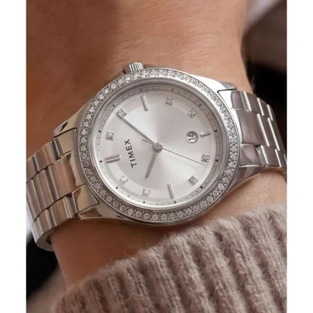 Timex Celine TW6A04500 damski zegarek na srebrnej bransolecie