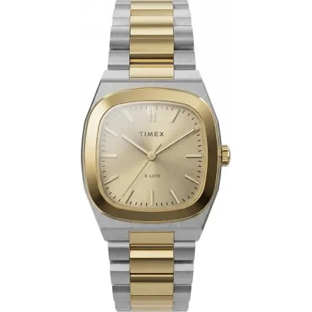 Timex E Line TW6A00800 damski zegarek na srebrno-złotej bransolecie