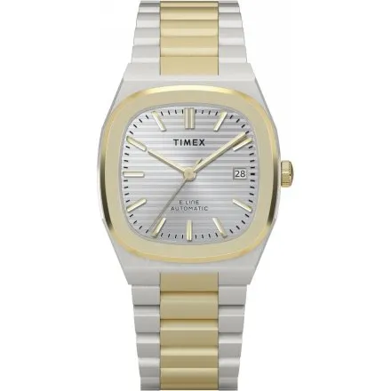 Timex E Line Automatic TW6A00600 zegarek męski automatyczny srebrno-złoty z bransoletą