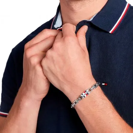 Tommy Hilfiger bransoletka męska srebrna magnetyczna klamra 2790749
