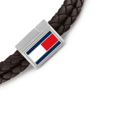Tommy Hilfiger bransoletka męska brązowa ze srebrnym zapięciem 2790754