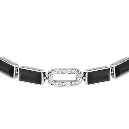 Bransoletka Karl Lagerfeld CRYSTALS KLAYC17 srebrna z czarnymi kryształkami