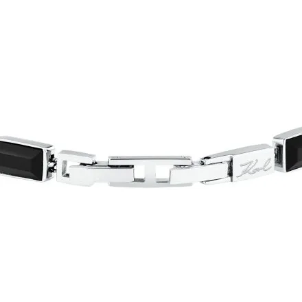 Bransoletka Karl Lagerfeld CRYSTALS KLAYC17 srebrna z czarnymi kryształkami