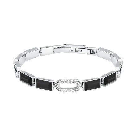Bransoletka Karl Lagerfeld CRYSTALS KLAYC17 srebrna z czarnymi kryształkami
