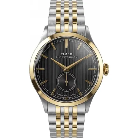 Timex Waterbury Classic TW2Y91900 Zegarek męski na srebrno-złotej bransolecie
