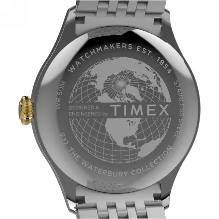 Timex Waterbury Classic TW2Y91900 Zegarek męski na srebrno-złotej bransolecie