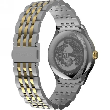 Timex Waterbury Classic TW2Y91900 Zegarek męski na srebrno-złotej bransolecie