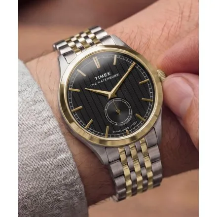 Timex Waterbury Classic TW2Y91900 Zegarek męski na srebrno-złotej bransolecie