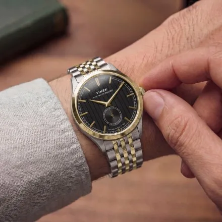 Timex Waterbury Classic TW2Y91900 Zegarek męski na srebrno-złotej bransolecie