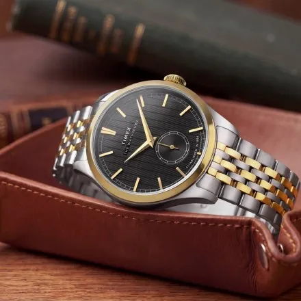 Timex Waterbury Classic TW2Y91900 Zegarek męski na srebrno-złotej bransolecie