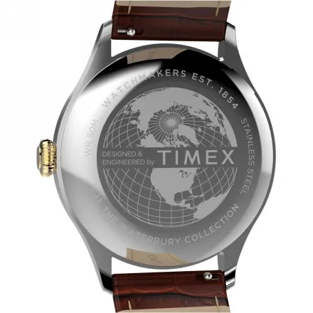 Timex Waterbury Classic TW2Y92100 Zegarek męski na brązowym pasku
