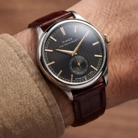Timex Waterbury Classic TW2Y92100 Zegarek męski na brązowym pasku