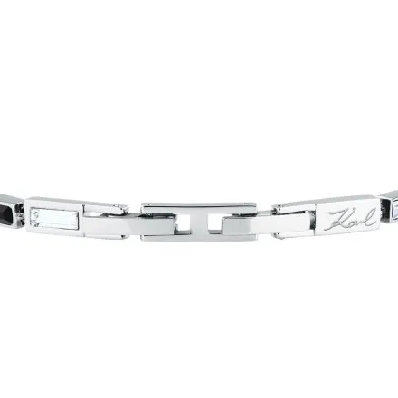 Bransoletka Karl Lagerfeld CRYSTALS KLAYC19 srebrna z czarnymi i białymi kryształami
