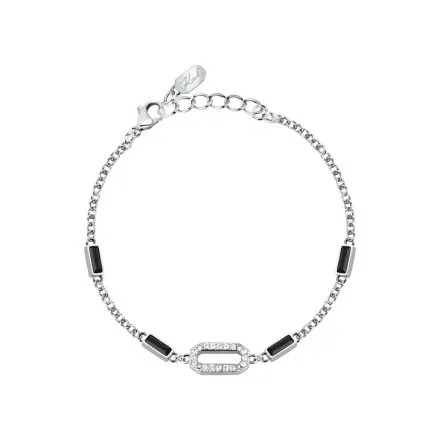 Bransoletka Karl Lagerfeld CRYSTALS KLAYC21 srebrna regulowana z kryształami