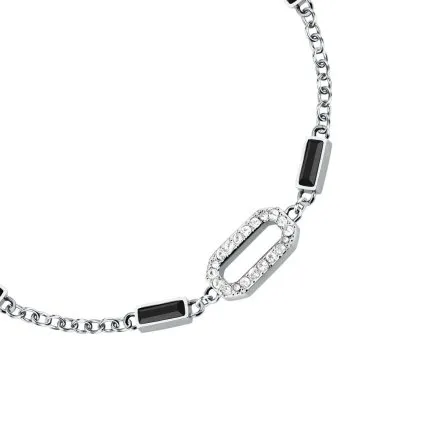 Bransoletka Karl Lagerfeld CRYSTALS KLAYC21 srebrna regulowana z kryształami