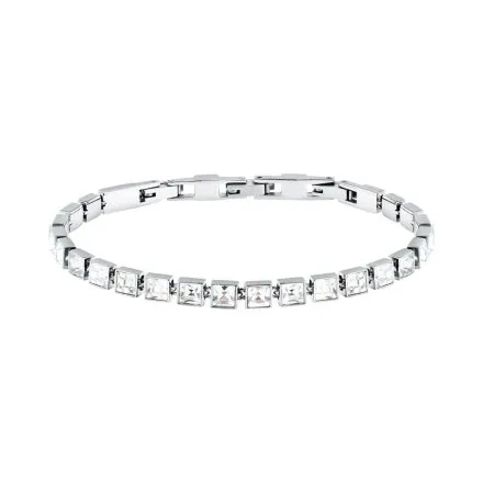 Bransoletka Karl Lagerfeld CRYSTALS KLAYC24 srebrna z białymi kryształkami 