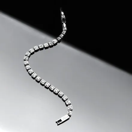 Bransoletka Karl Lagerfeld CRYSTALS KLAYC24 srebrna z białymi kryształkami 