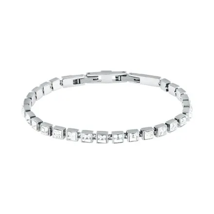 Bransoletka Karl Lagerfeld CRYSTALS KLAYC28 srebrna z białymi kryształkami 