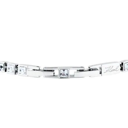 Bransoletka Karl Lagerfeld CRYSTALS KLAYC27 srebrna z białymi i czarnymi kryształkami 